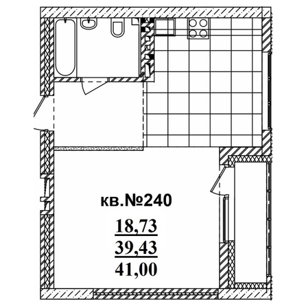 
   Продам студию, 39.71 м²,  Римский квартал, 2 очередь

. Фото 1.