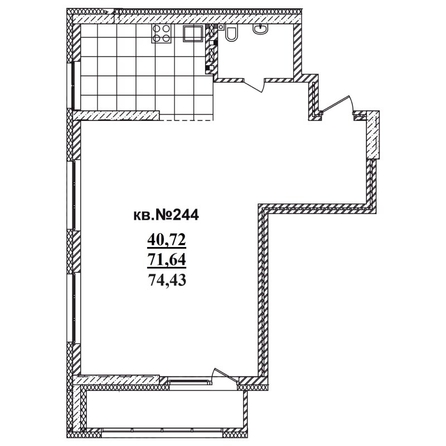 
   Продам 2-комнатную, 74.43 м²,  Римский квартал, 2 очередь

. Фото 1.