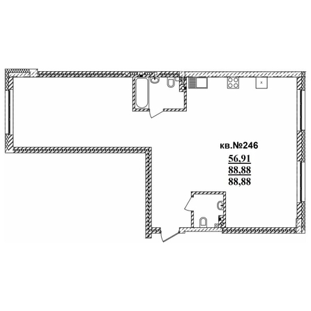 
   Продам 3-комнатную, 88.88 м²,  Римский квартал, 2 очередь

. Фото 1.