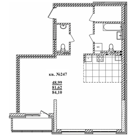 
   Продам 3-комнатную, 84 м²,  Римский квартал, 2 очередь

. Фото 1.