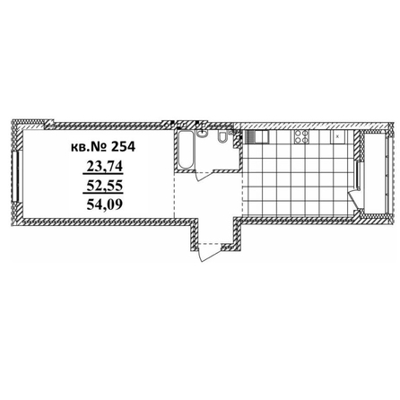 
   Продам 2-комнатную, 54.09 м²,  Римский квартал, 2 очередь

. Фото 1.