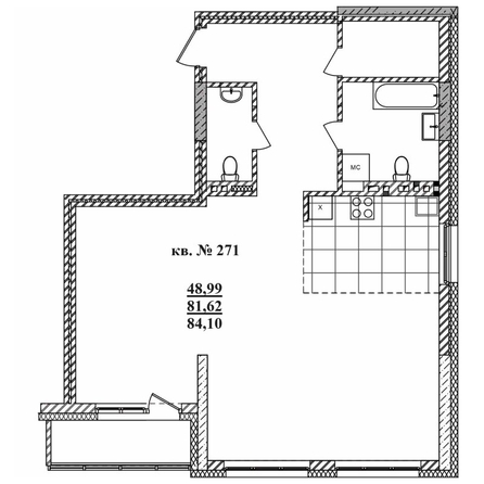 
   Продам 3-комнатную, 83.73 м²,  Римский квартал, 2 очередь

. Фото 1.