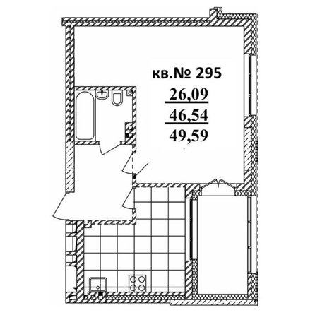 
   Продам студию, 49.59 м²,  Римский квартал, 2 очередь

. Фото 1.