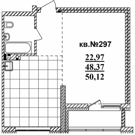 
   Продам студию, 50.12 м²,  Римский квартал, 2 очередь

. Фото 1.