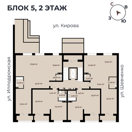 
   Продам студию, 54.94 м²,  Римский квартал, 2 очередь

. Фото 11.