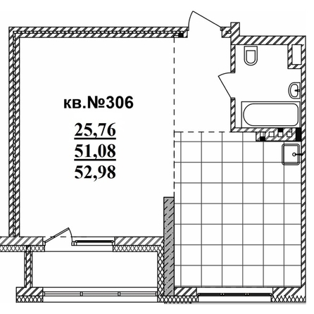 
   Продам студию, 52.98 м²,  Римский квартал, 2 очередь

. Фото 1.