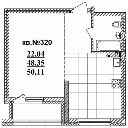 
   Продам студию, 50.11 м²,  Римский квартал, 2 очередь

. Фото 1.