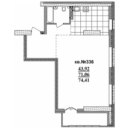 
   Продам 3-комнатную, 74.41 м²,  Римский квартал, 2 очередь

. Фото 1.