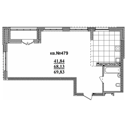 
   Продам 3-комнатную, 69.83 м²,  Римский квартал, 2 очередь

. Фото 1.