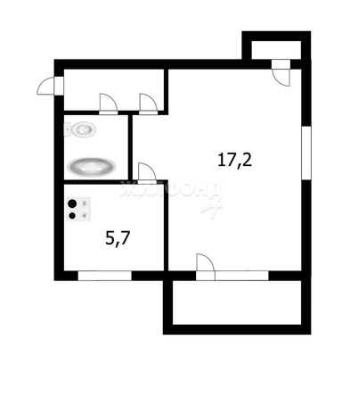 
   Продам 1-комнатную, 30.2 м², Жуковского ул, 105/1

. Фото 4.