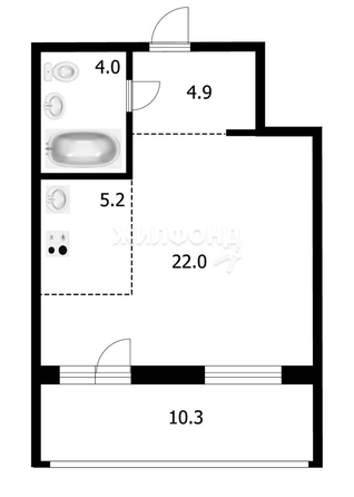 
   Продам студию, 36.1 м², Гребенщикова ул, 3

. Фото 18.