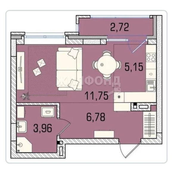 
   Продам студию, 27.6 м², Василия Клевцова ул, 1

. Фото 9.