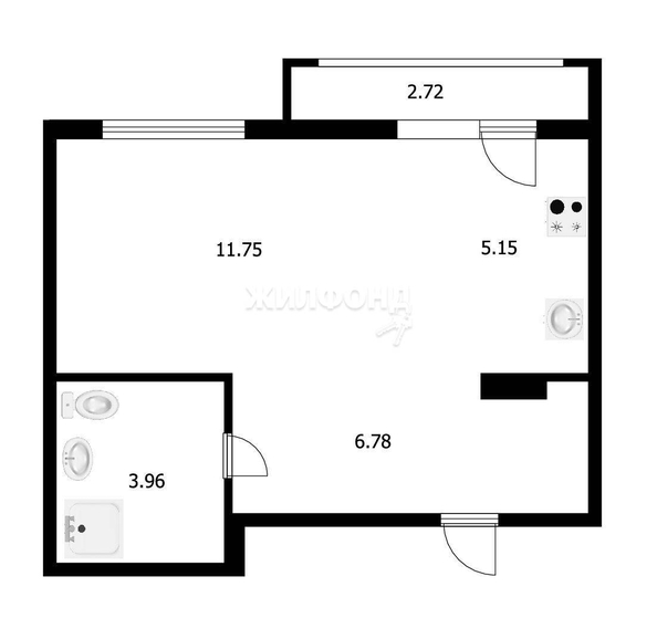 
   Продам студию, 27.6 м², Василия Клевцова ул, 1

. Фото 10.