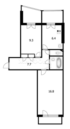 
   Продам 2-комнатную, 44.3 м², Связистов ул, 141

. Фото 20.