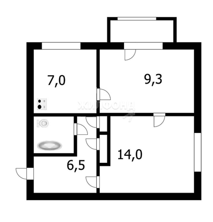 
   Продам 2-комнатную, 42 м², Сибиряков-Гвардейцев ул, 15

. Фото 1.