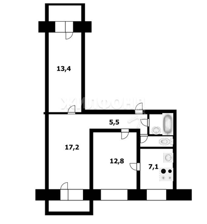 
   Продам 3-комнатную, 60 м², Зорге ул, 261

. Фото 26.