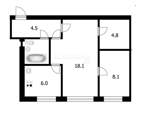 
   Продам 2-комнатную, 44.5 м², Ватутина ул, 16

. Фото 20.