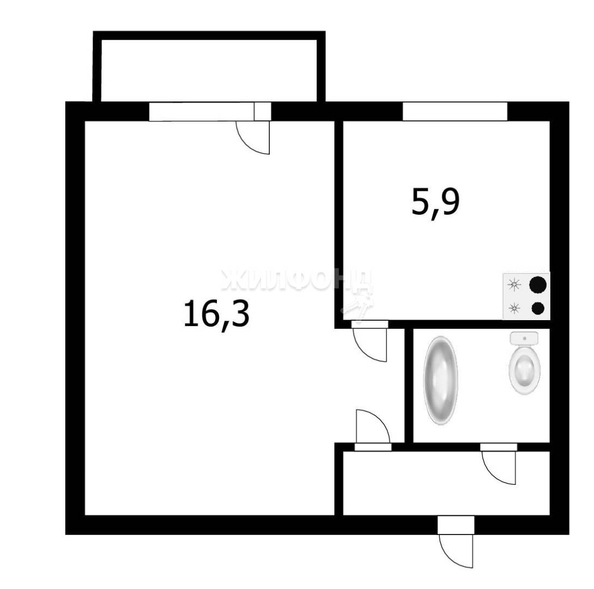 
   Продам 1-комнатную, 29.4 м², Столетова ул, 19

. Фото 3.