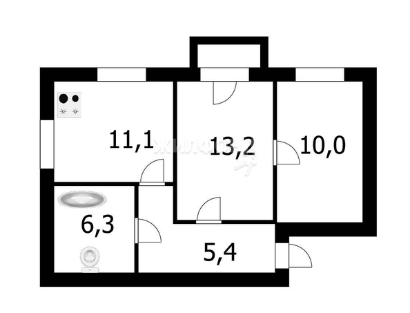 
   Продам 2-комнатную, 50.3 м², Трикотажная ул, 37

. Фото 2.