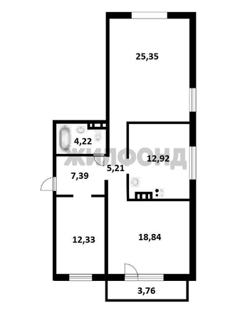 
   Продам 3-комнатную, 86.3 м², Николая Сотникова ул, 16

. Фото 22.