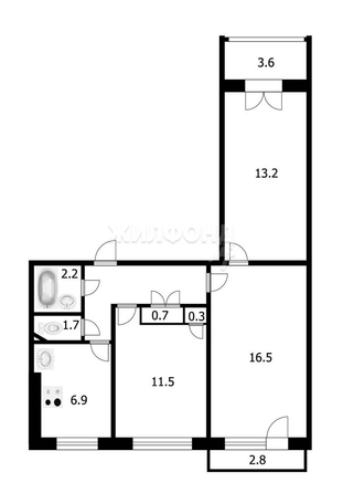 
   Продам 3-комнатную, 59 м², Ударная ул, 25

. Фото 17.