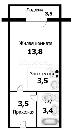 
   Продам студию, 24.4 м², Стрижи мкр, 4

. Фото 16.