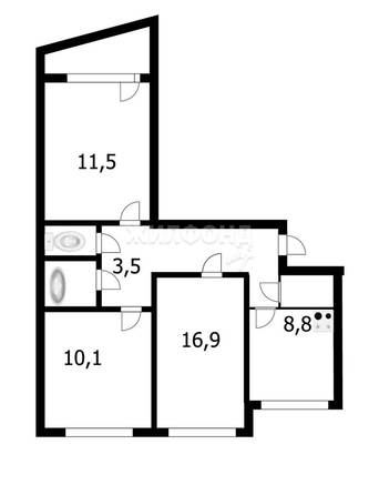 
   Продам 3-комнатную, 62.8 м², Красных Зорь ул, 3/2

. Фото 1.