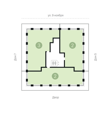 
   Продам 2-комнатную, 175.36 м², Никитина, дом 6

. Фото 14.