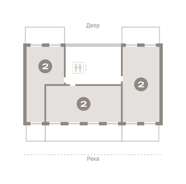 
   Продам 2-комнатную, 117.18 м², На Декабристов, дом 6-2

. Фото 16.