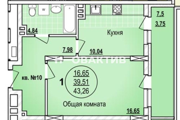 
   Продам 1-комнатную, 39 м², Писарева ул, 42

. Фото 6.