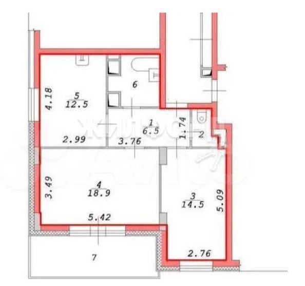 
   Продам 2-комнатную, 59 м², Семьи Шамшиных ул, 90/5

. Фото 11.