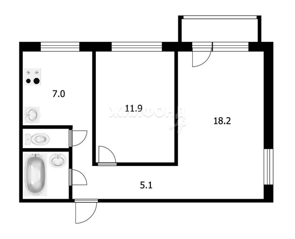 
   Продам 2-комнатную, 46.7 м², Зорге ул, 129/1

. Фото 21.