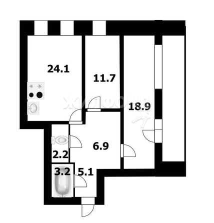 
   Продам 3-комнатную, 72 м², Дивногорская ул, 150/3

. Фото 1.