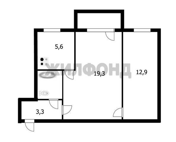 
  Продается 2-комн. квартира, 44 м², Учительская ул, д. 37
. Фото 3.