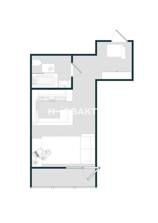 
   Продам студию, 26.2 м², Приморская ул, 24

. Фото 2.