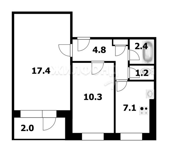 
   Продам 2-комнатную, 45.6 м², Кропоткина ул, 119/1

. Фото 17.