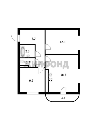 
   Продам 3-комнатную, 53.2 м², Немировича-Данченко ул, 2б

. Фото 21.