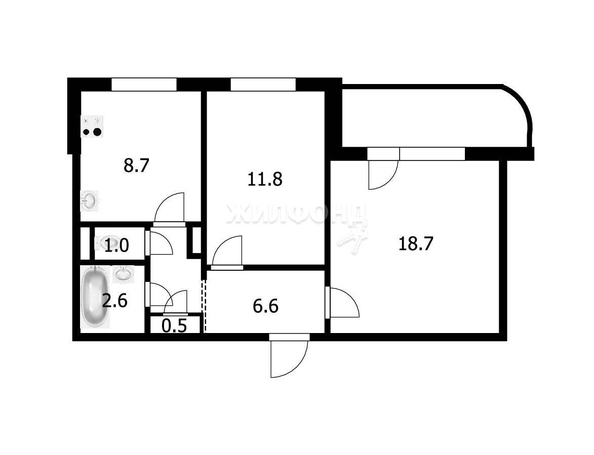 
   Продам 2-комнатную, 49.5 м², 9-й Гвардейской Дивизии ул, 4

. Фото 5.