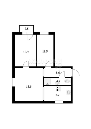 
   Продам 3-комнатную, 60.8 м², Красина ул, 70а

. Фото 15.