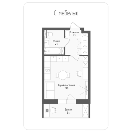 
  Продается студия 30.6 м², в ЖК Тетрис, корпус 2. Фото 1.