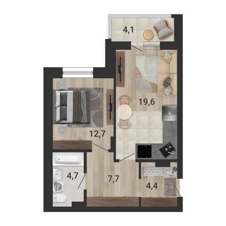 
  Продается 2-комн. квартира, 51.6 м², ЖК Тетрис, корпус 2
. Фото 1.