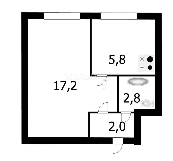 
   Продам 1-комнатную, 28 м², ЖКО Аэропорта ул, 15

. Фото 9.