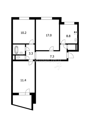 
   Продам 3-комнатную, 63.2 м², Курчатова ул, 7

. Фото 17.