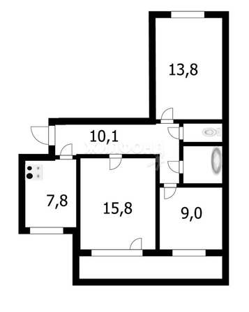 
   Продам 3-комнатную, 63.2 м², Бориса Богаткова ул, 194/8

. Фото 1.