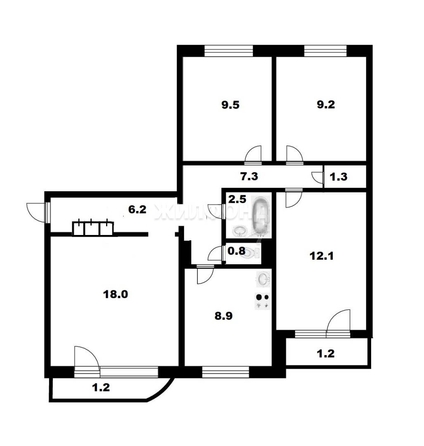 
   Продам 4-комнатную, 78.2 м², Связистов ул, 113

. Фото 33.