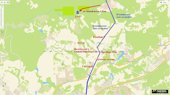 
  Продается земельный участок, 837.59 соток, село Локти
. Фото 2.