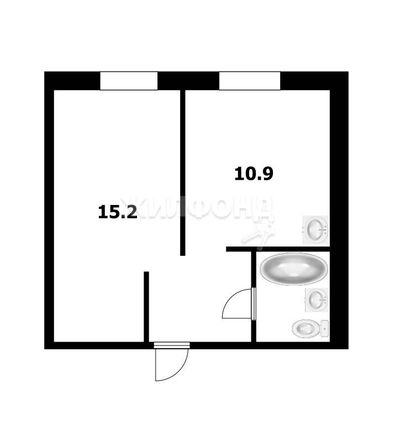 
   Продам 1-комнатную, 33.9 м², Пушкина ул, 176

. Фото 11.