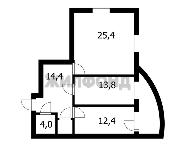 
   Продам 2-комнатную, 71.8 м², Залесского ул, 2/4

. Фото 12.
