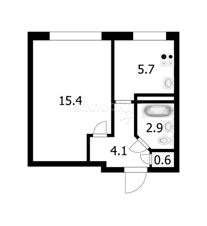 
   Продам 1-комнатную, 27.9 м², Октябрьская ул, 11

. Фото 12.