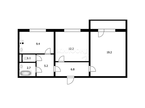 
   Продам 2-комнатную, 56.6 м², Михаила Немыткина ул, 5

. Фото 14.